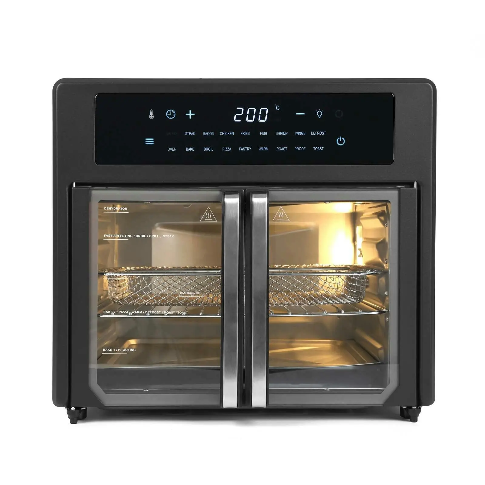 25L Air Fryer Convection Oven with 360 Cooking & French Doors - Home & Garden