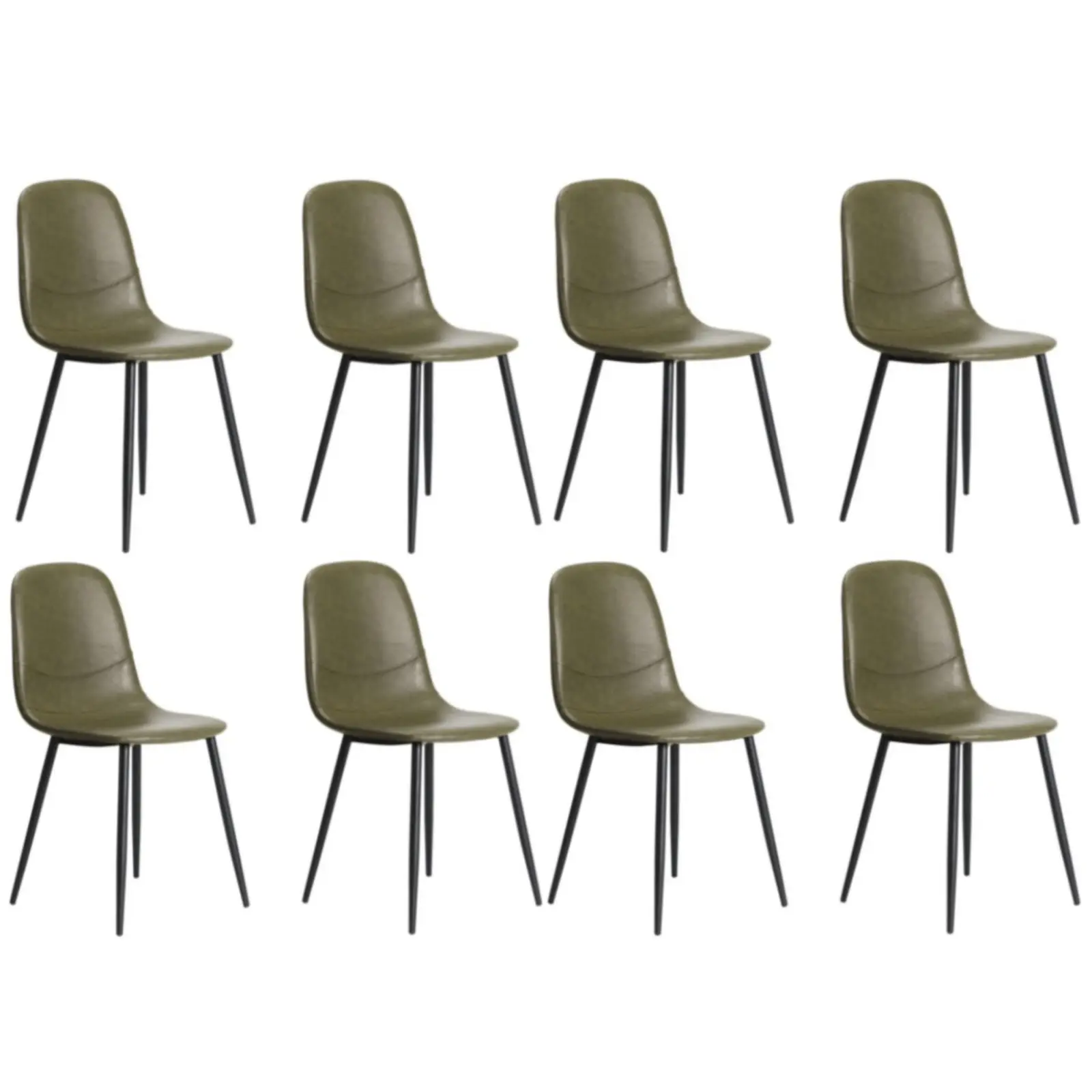 Oikiture 8x Dining Chairs Kitchen Accent Chair Lounge Room PU Leather Green - Furniture