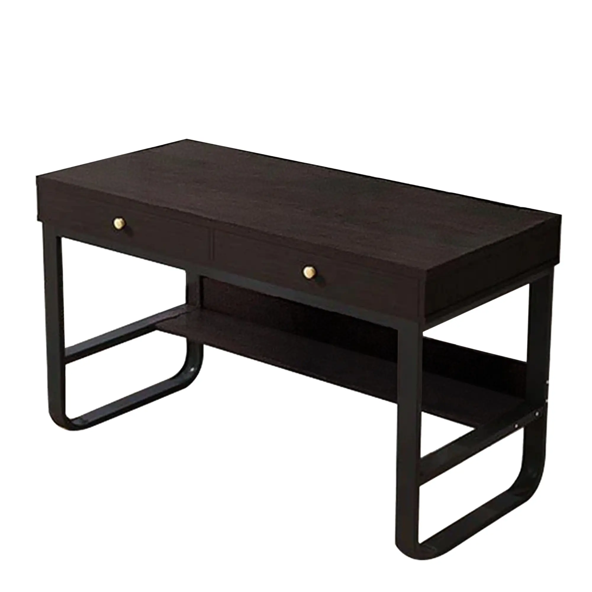 Foret Computer Desk Office Table Storage Drawers Shelf Study Work Metal Walnut - Furniture