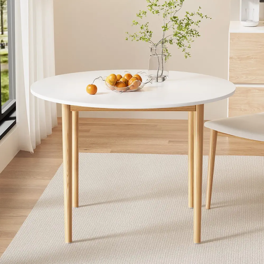 Artiss Dining Table Round White 108CM Diameter Demi - Furniture