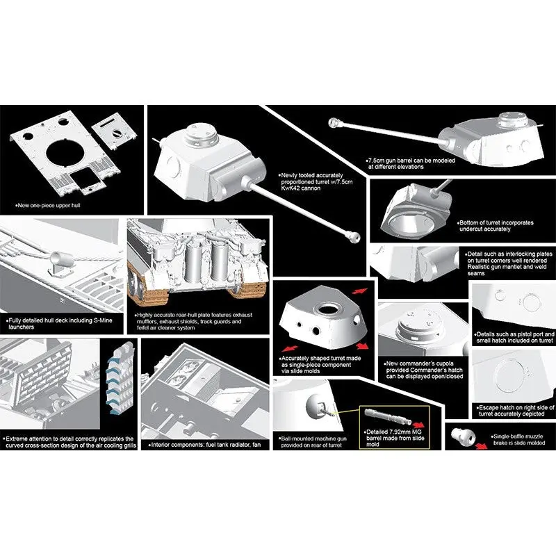 6683 1/35 Tiger I Ausf.H2 7.5cm KwK 42 Smart Kit - Hobbies