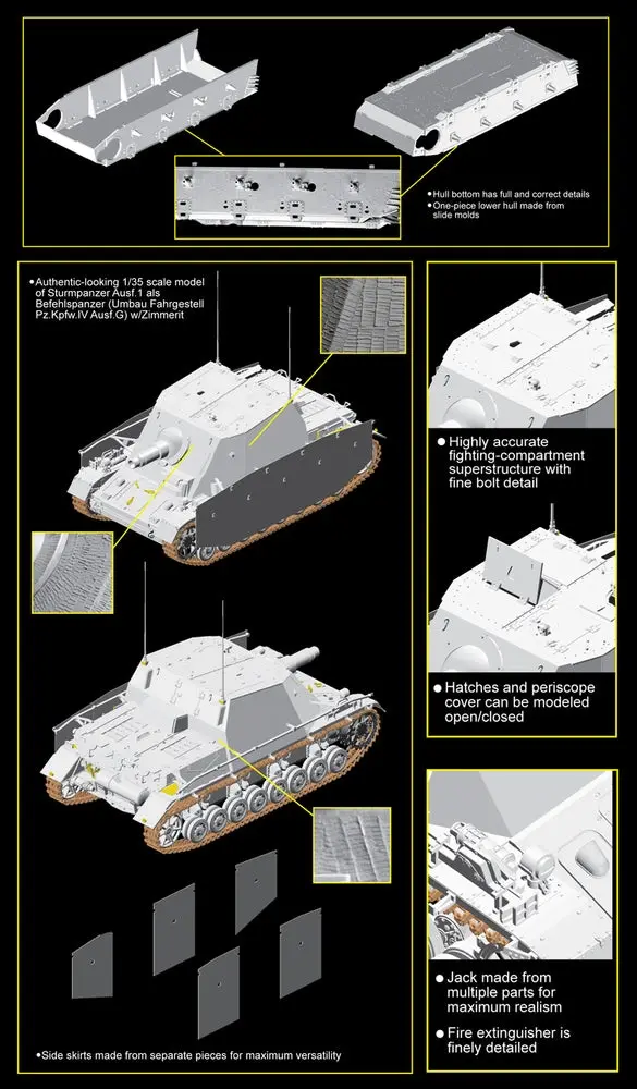 6819 1/35 Sturmpanzer Ausf.l als Befehlspanzer w/Zimmerit - Hobbies