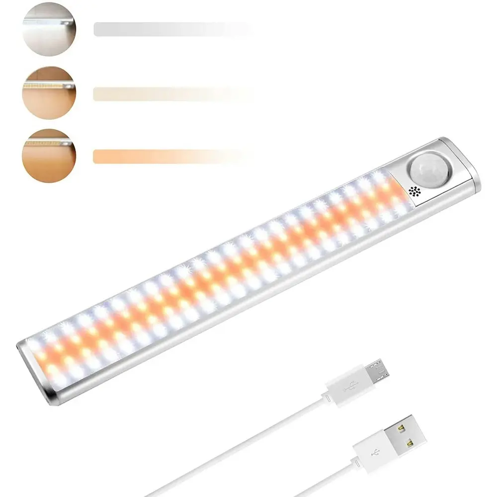 USB night light LED human body charging induction light-80LED-White