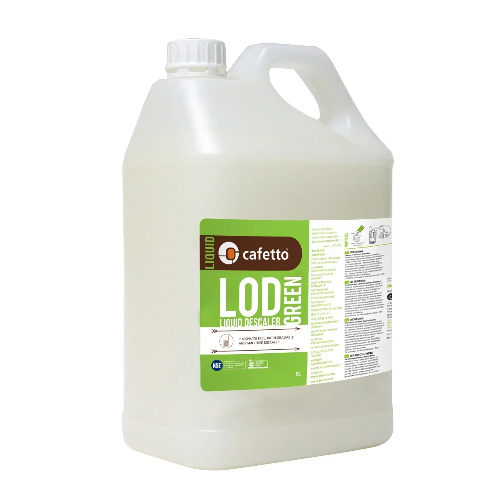 CAFETTO LOD ORGANIC LIQUID DESCALER 5 Litre - Home & Garden