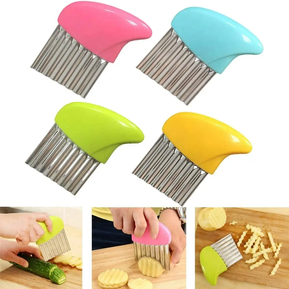 4 Pack Crinkle Cutter Cutting Tool French Fry Slicer Potato Cutter - Home & Garden