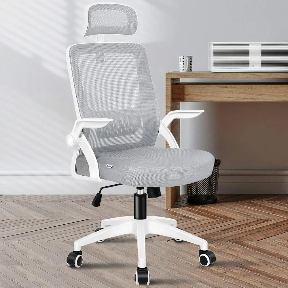 Alfordson Mesh Office Chair White & Grey - Furniture