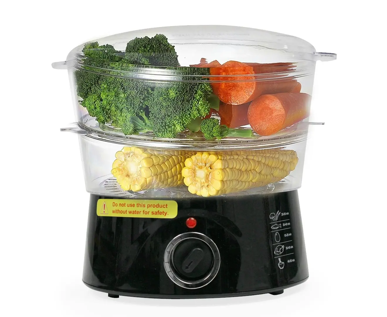 TODO 5L Steam Cooker Steamer 2 Tray 400W Power Dial Timer Healthy Stackable - Home & Garden