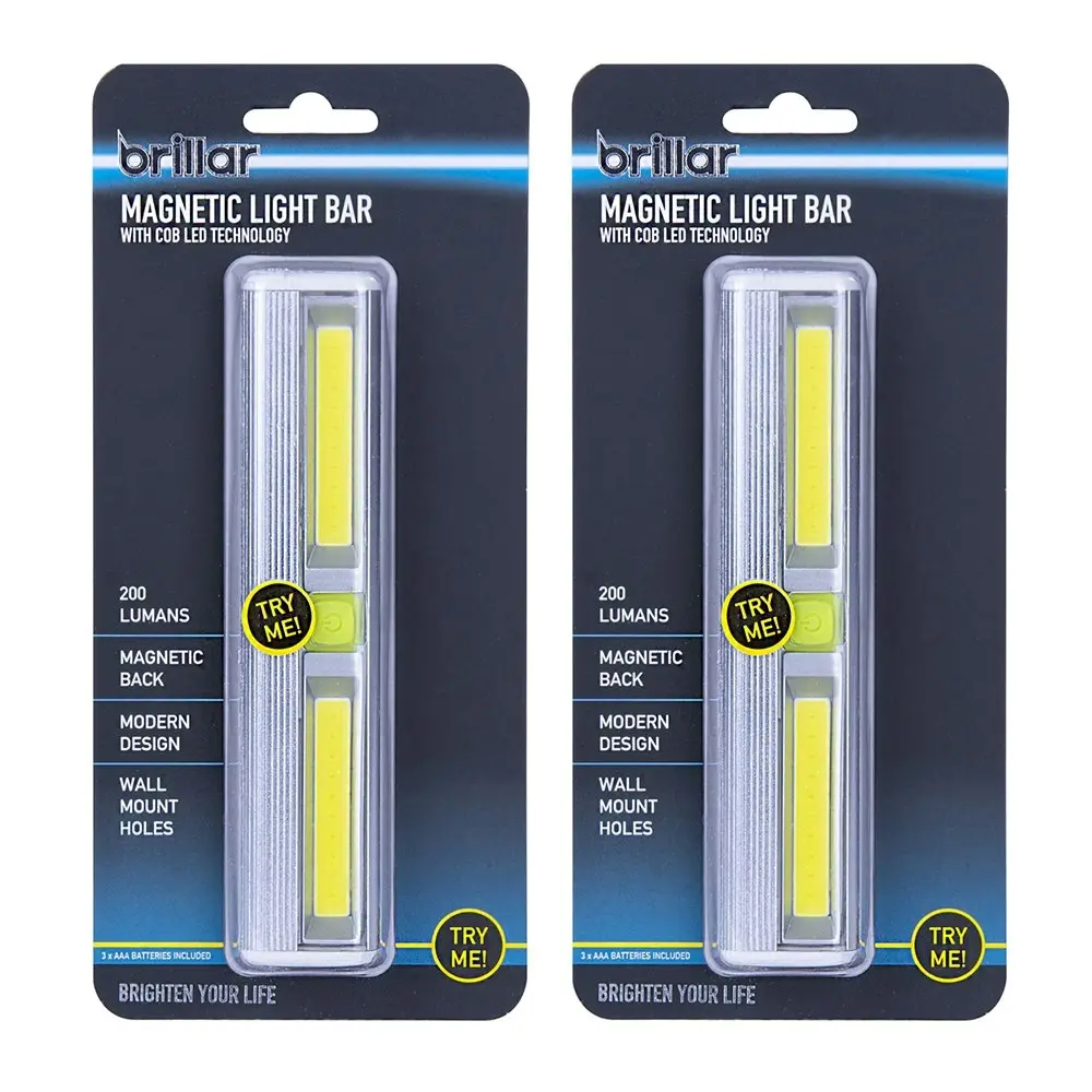 2x Brillar Wireless 15.8cm Magnetic w/Cob LED Cabinet Home Light Bar SLV - Home & Garden