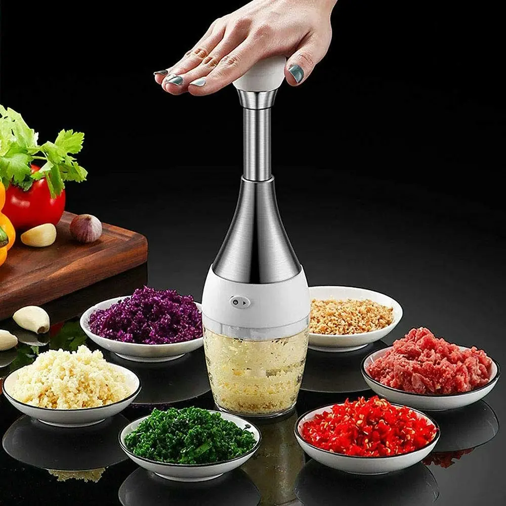 Manual Garlic Chopper Mini Food Chopper Handheld Cutter Mincer Blender - Home & Garden