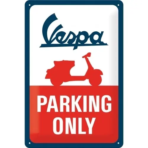 Nostalgic Art 20x30cm Metal Wall Hanging Sign Vespa Parking Only Home/Cafe Decor - Home & Garden