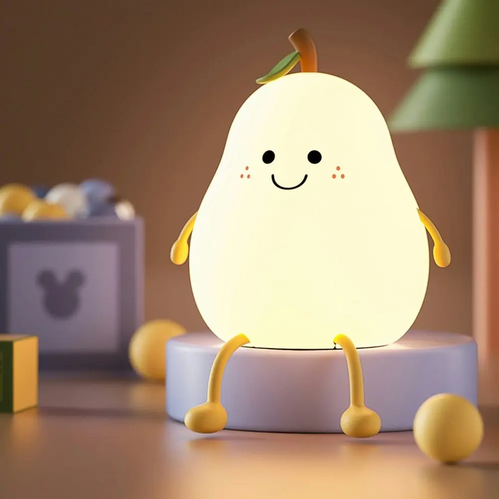 Pear Night Light Silicone Cute Sleeping Night Light - Home & Garden