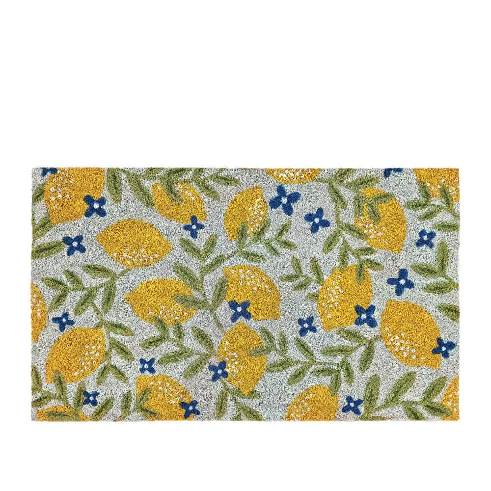 J.Elliot Home Lemons 45x75cm Door Mat Floor Area Rug PVC Backed Coir Rectangle - Home & Garden