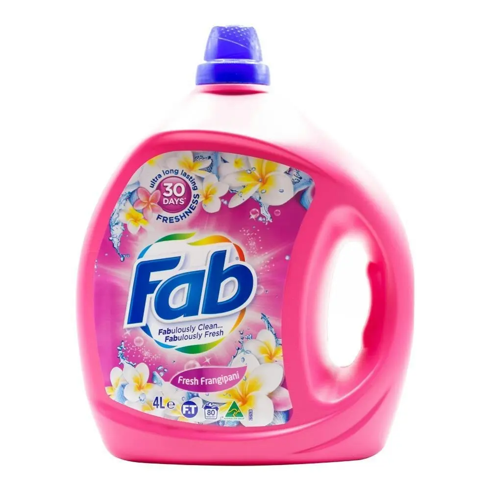 fab Laundry Liquid Front & Top Loader Fresh Frangipani Cleans Expertly 4L - Home & Garden