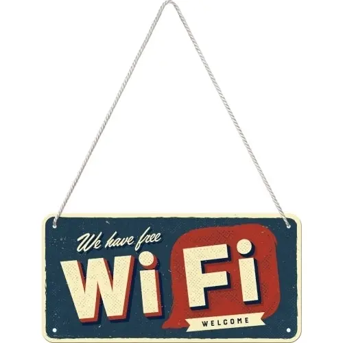 Nostalgic Art Metal 10x20cm Wall Hanging Sign Free WiFi Home/Office/Cafe Decor - Home & Garden