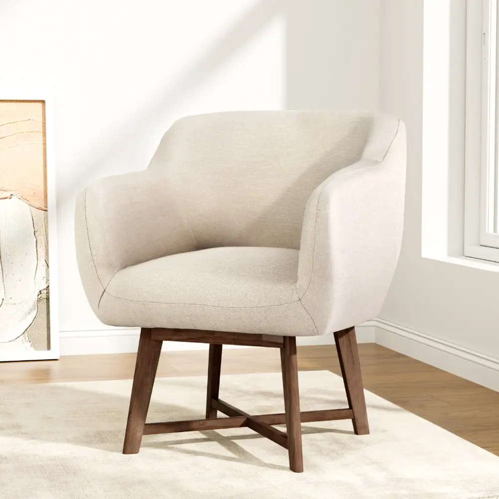 Artiss Armchair Tub Chair Beige Aston - Furniture