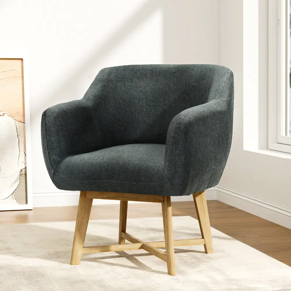 Artiss Armchair Tub Chair Charcoal Aston - Furniture