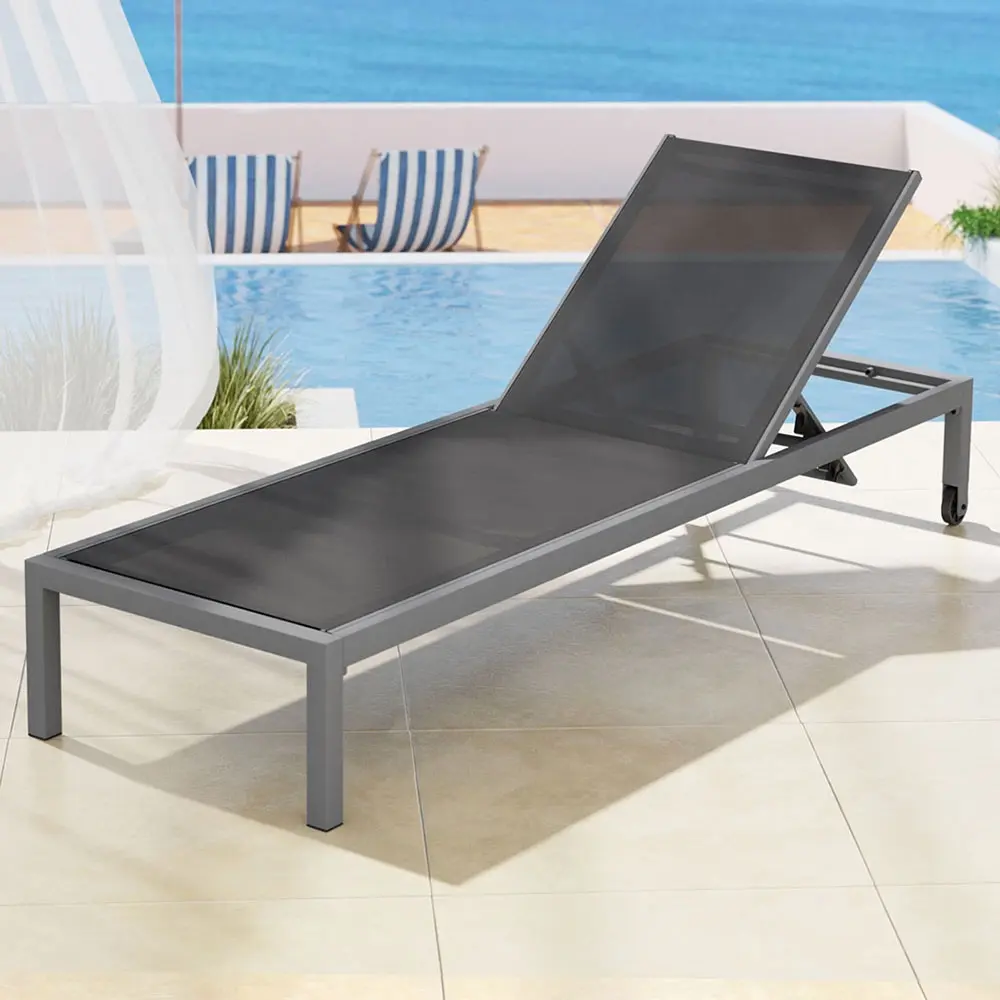 Gardeon Sun Lounge Outdoor Lounger Aluminium Folding Beach Chair Wheels Patio - Up to 65% off Outdoor Furniture