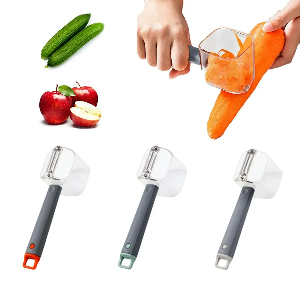 3 Pes Stainless Steel Veggie Peeler With Container Storage - Home & Garden