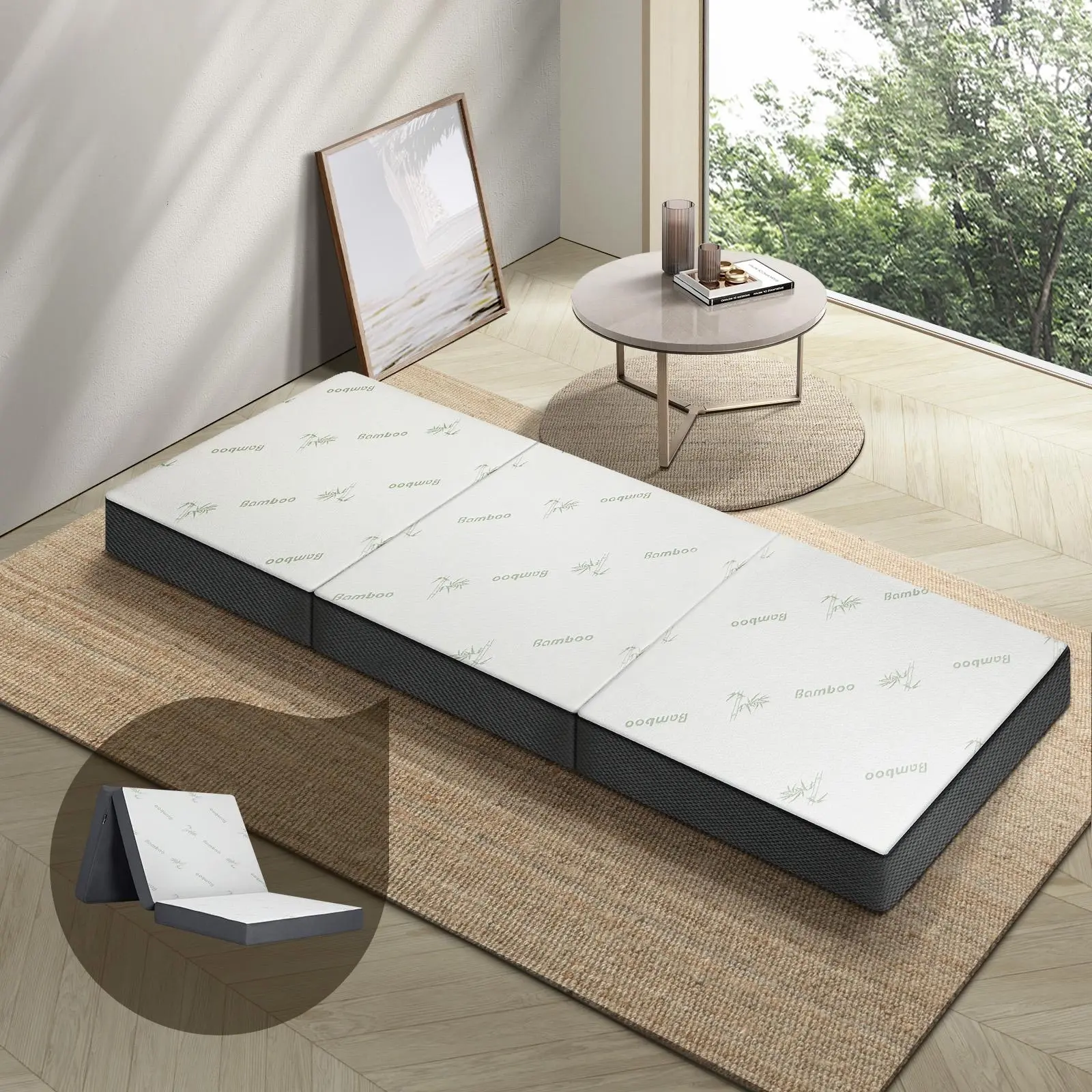Bedra Folding Mattress Bamboo Foam Foldable Sofa Lounge Portable Single - Furniture