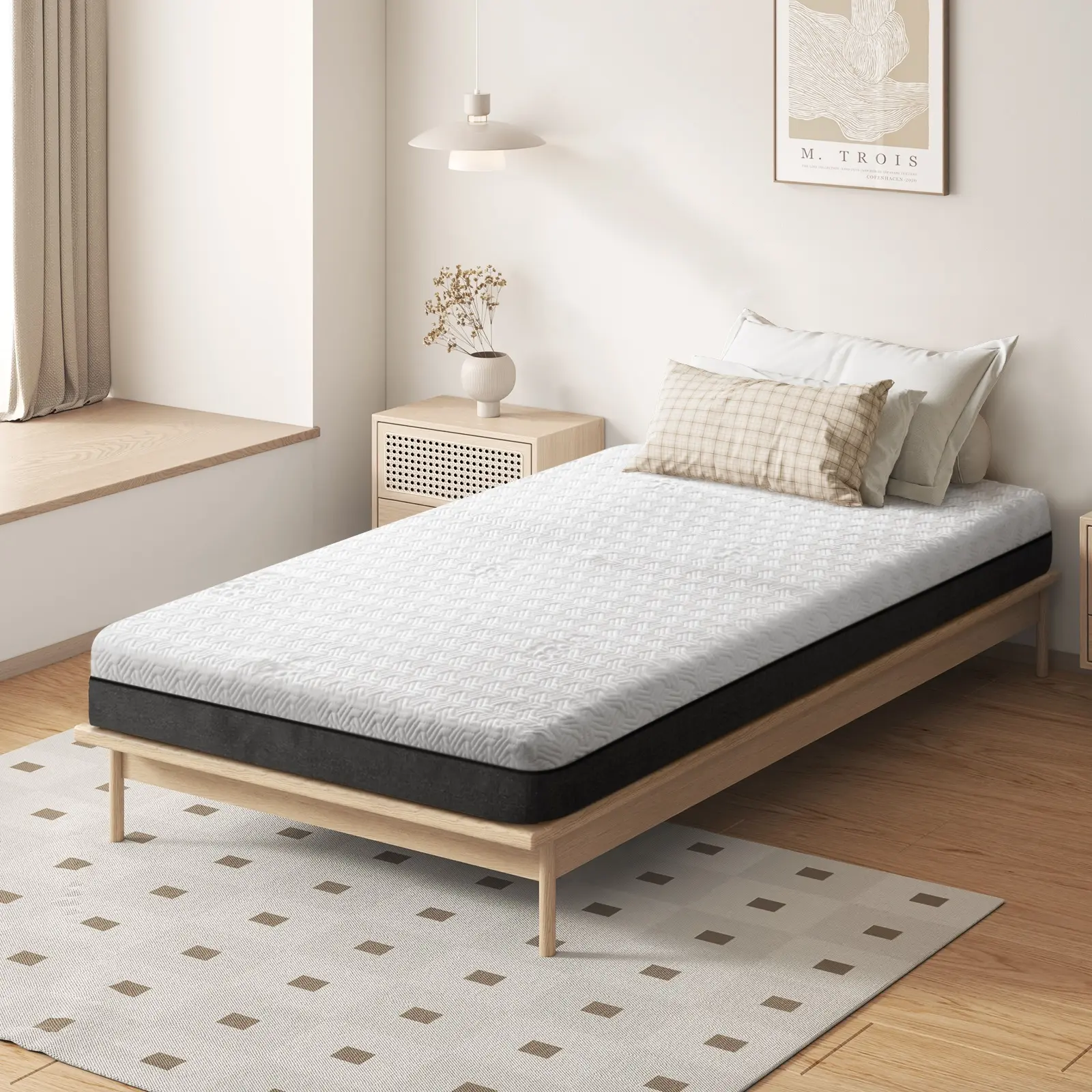Bedra Bedding Mattress No Spring King Single Cool Gel Memory Foam Mattresses - Furniture