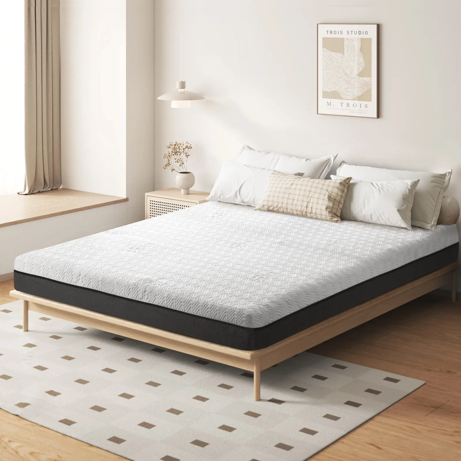 Bedra Bedding Mattress No Spring Queen Cool Gel Memory Foam Mattresses - Furniture