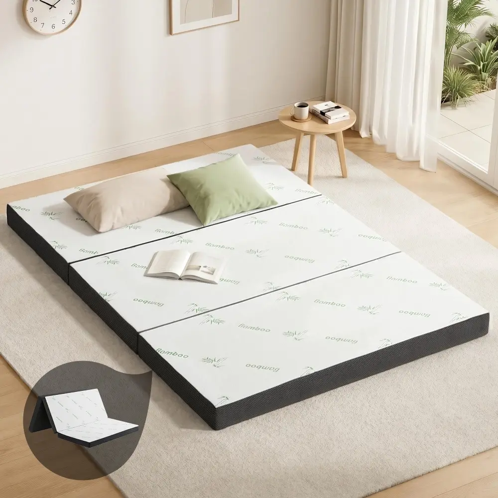 Giselle Bedding Foldable Mattress Folding Foam Double Bamboo - Furniture