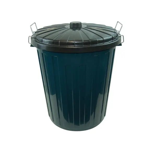 Livingstone Recyclable Plastic Garbage Bin with Lid 73L Green - Commercial