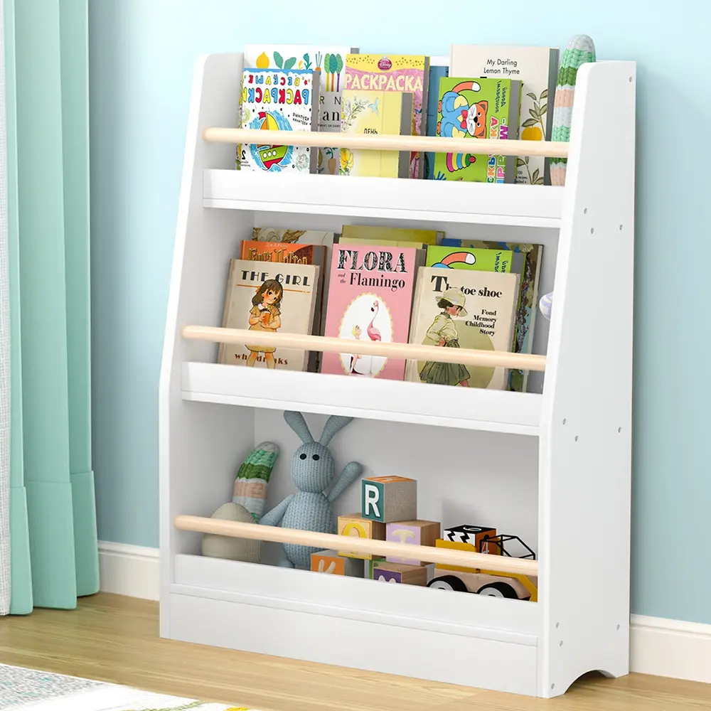 Keezi Kids Bookshelf 3 Tiers Storage Children Bookcase Organiser Display Shelf - Up to 70% Off Kids & Baby Furniture