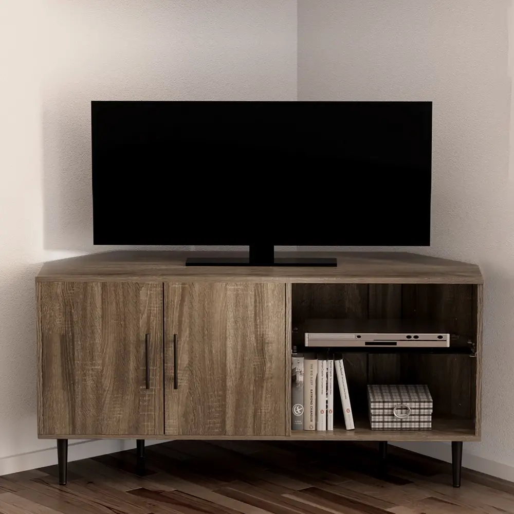 Artiss Corner Entertainment Unit TV Cabinet Walnut 120CM - Furniture