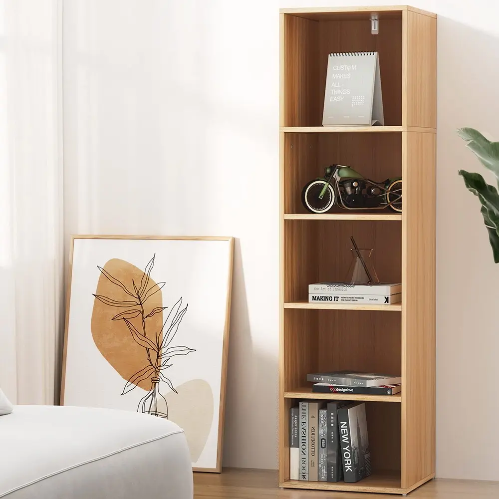 Artiss Bookshelf 5 Tiers MILO Pine - Furniture