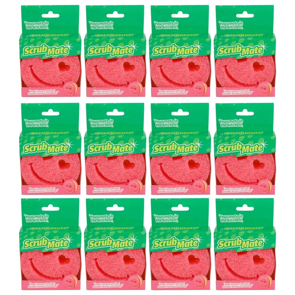 12x Ultimo Dish Scourer Mum Face Design Durable Kitchen Tool Scrubbing Pad 10cm - Home & Garden