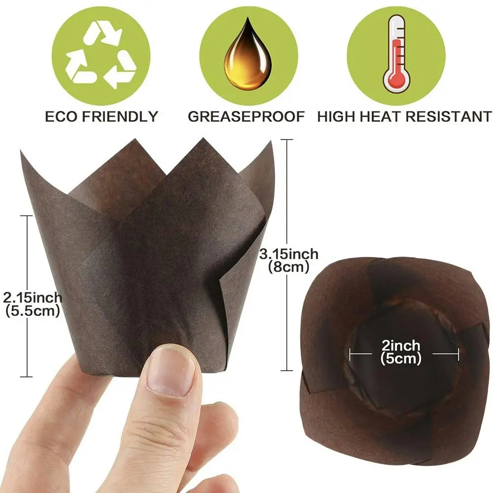 200pcs Tulip Cupcake Paper Cases Cupcake Paper Cups Oilproof Muffin Paper Cups - Home & Garden