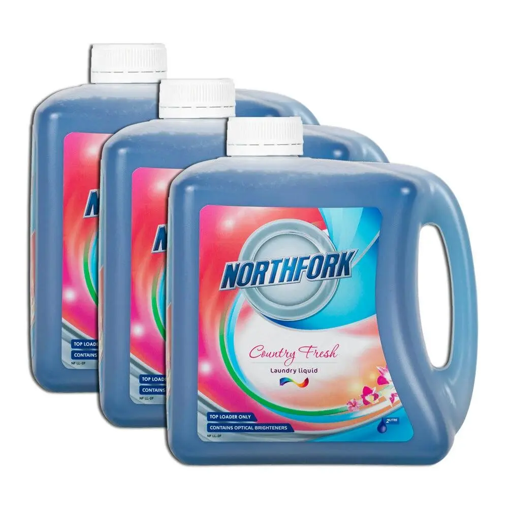3PK Northfork Antibacterial Laundry Cleaning Detergent 2L Liquid Country Fresh - Home & Garden