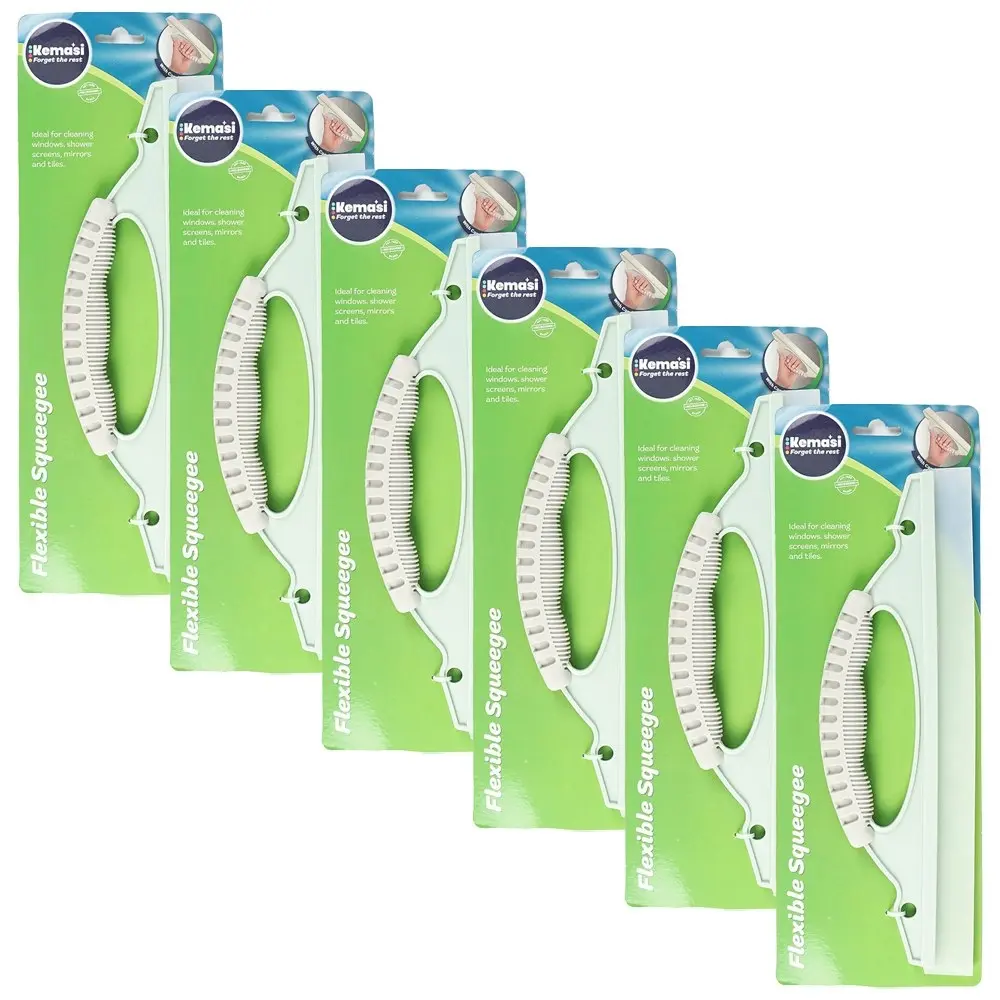 6x kemasi Multipurpose Flexible Squeegee Home Kitchen/Bathroom Window Cleaning - Home & Garden