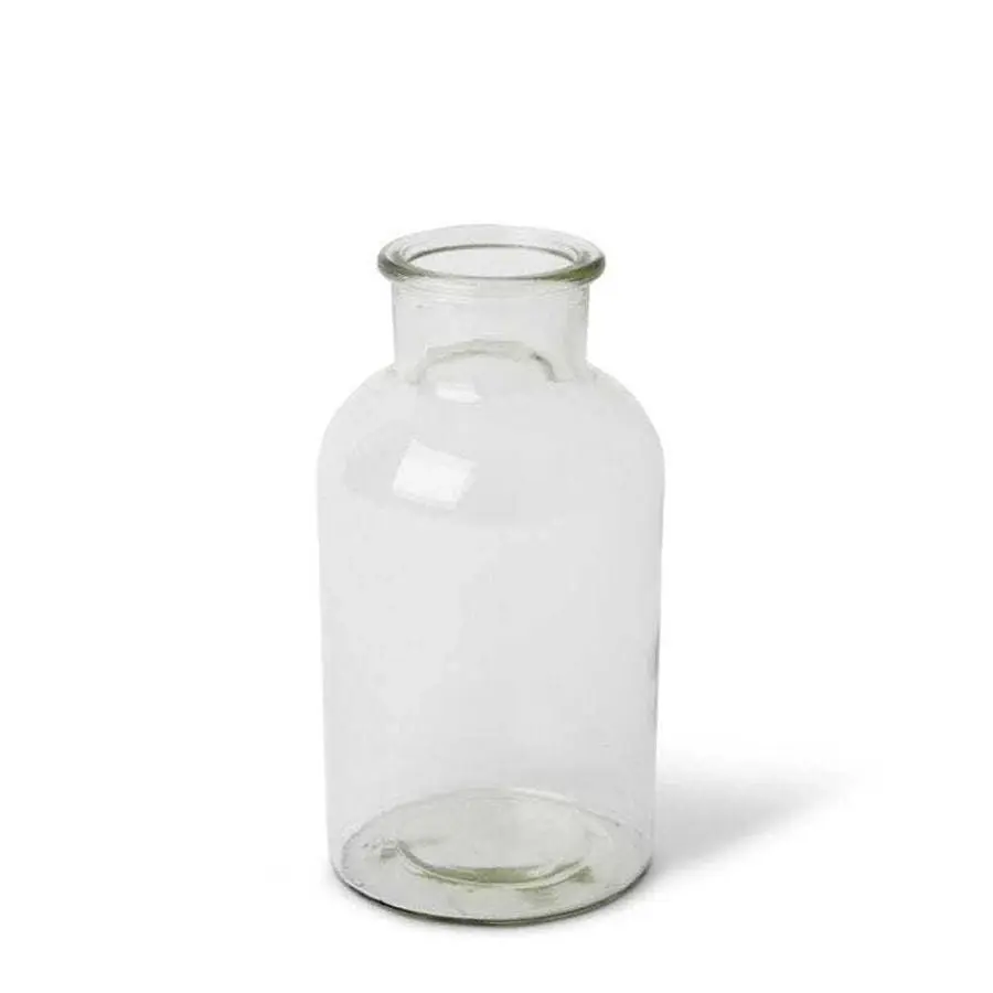 3x E Style 21cm Glass Specimen Bottle Decorative Flower/Foliage Vase Clear - Home & Garden