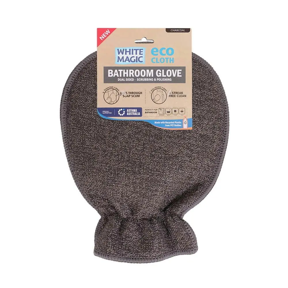 Eco Cloth Bathroom Glove Surface Cleaner Dual Sided Dirt/Grime Scrubber Charcoal - Home & Garden