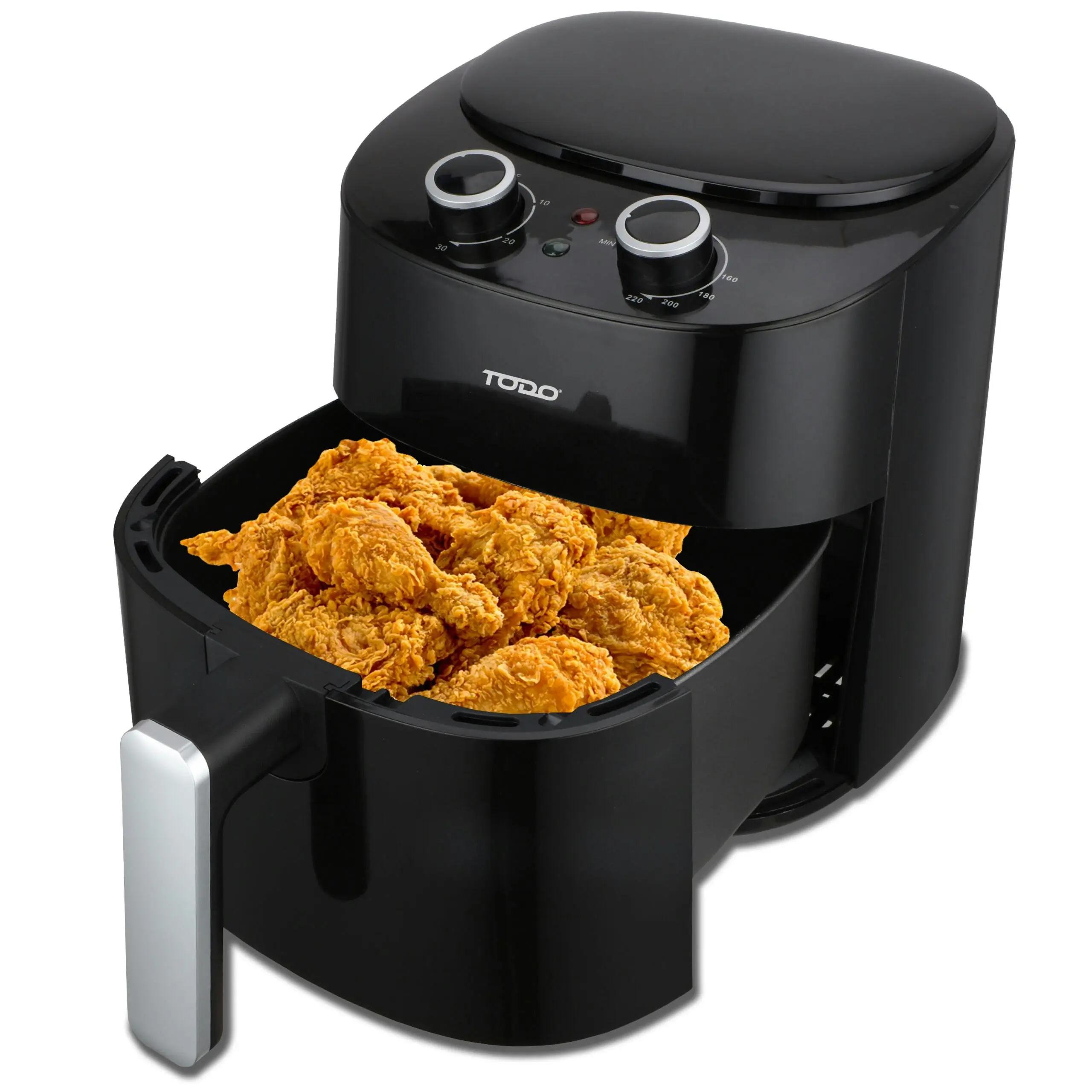 Todo 4.2L Air Fryer 1300W Convection Oven Fan Forced Multi Function Cooker Analog – Black - Home & Garden