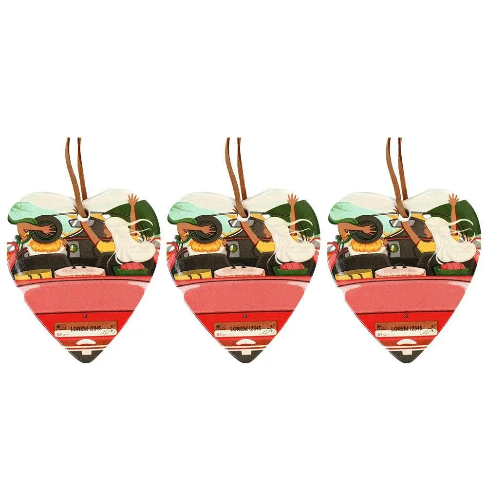 3x Ceramic Hanging 8x9cm Heart Partners Crime Ornament w/ Hanger Home Room Decor - Home & Garden