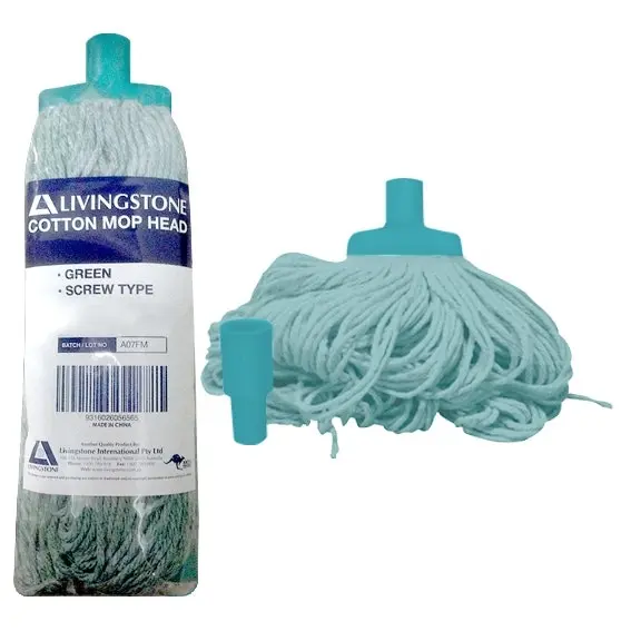 Livingstone Cotton Mop Head 550g 22mm Screw Type Green - Commercial