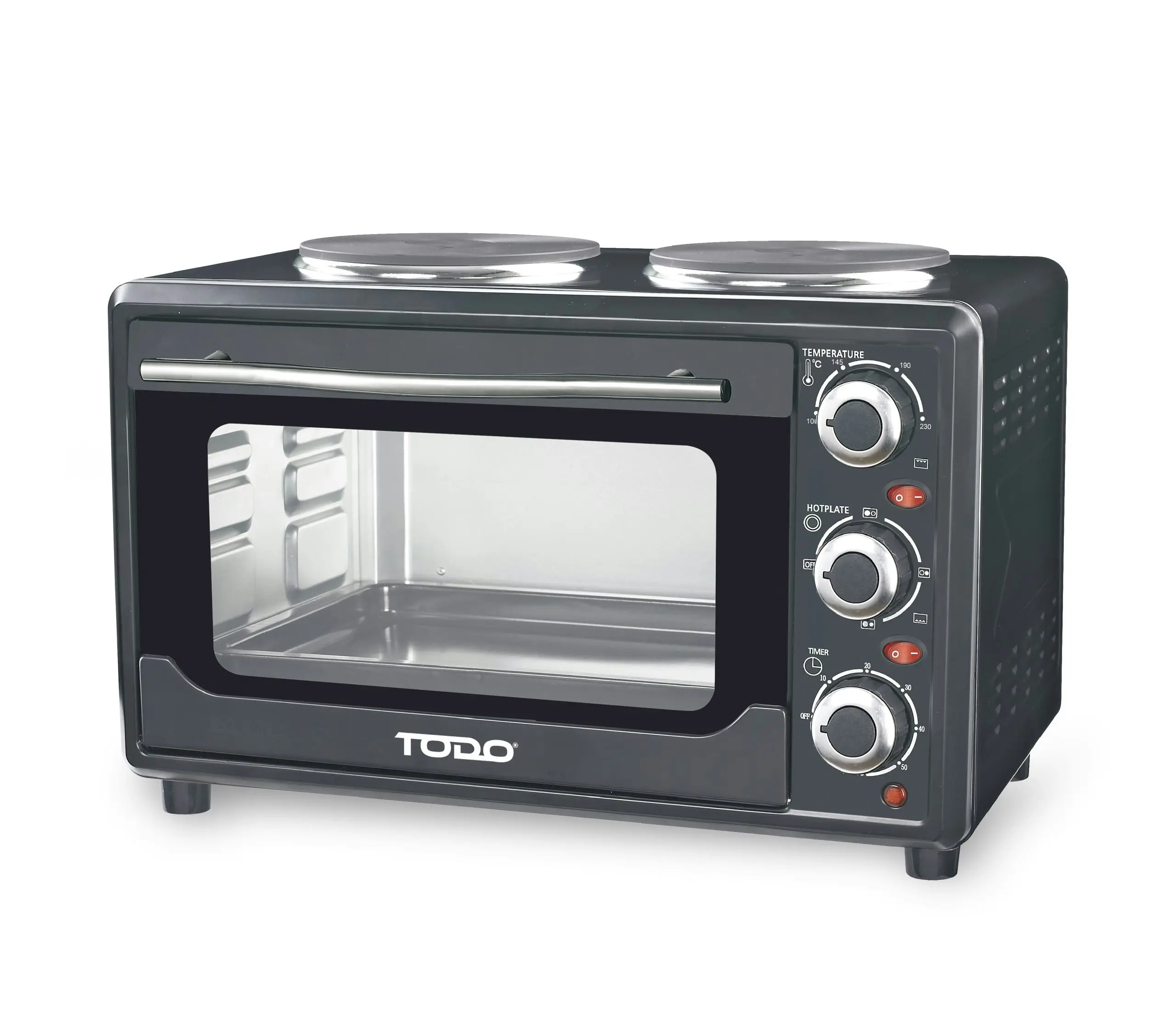 TODO 23L Benchtop Electric Oven Two Hot Plates Twin Hotplate 10A Amp - Home & Garden
