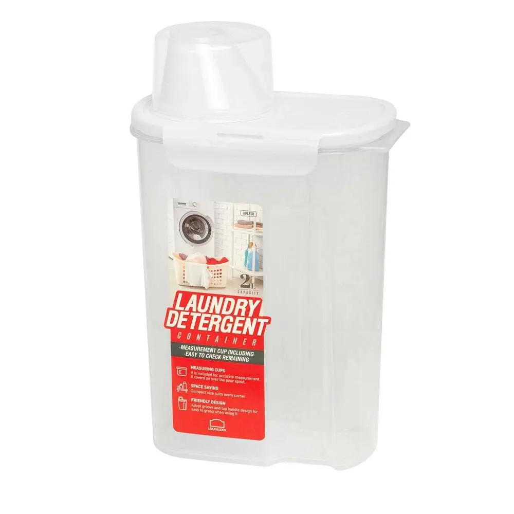 Locknlock 2L Laundry Detergent Airtight Container Bin w/ Pouring Spout Clear - Home & Garden