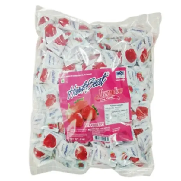 Hartbeat Jumbo Love Candy Strawberry Flavour 1kg (approx. 166 pieces) - Groceries