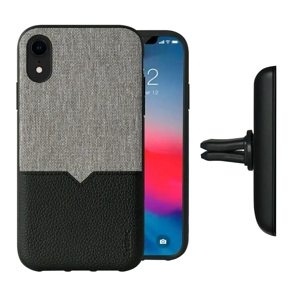 Evutec Case Cover AFIX+ Magnetic w/ Car Mount for Apple iPhone XR Canvas/Black - Electronics