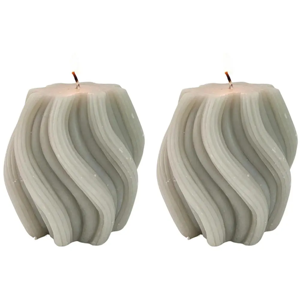 2x Urban Swirl 8cm Vanilla Scented Candle Home Fragrance Tabletop Decor Smoke - Home & Garden
