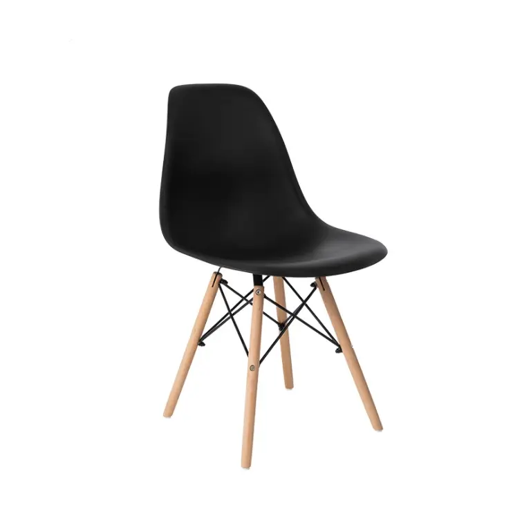 Foret Dining Chairs 2x Replica Retro Home Office Cafe Kitchen Beech Wooden Black - Furniture