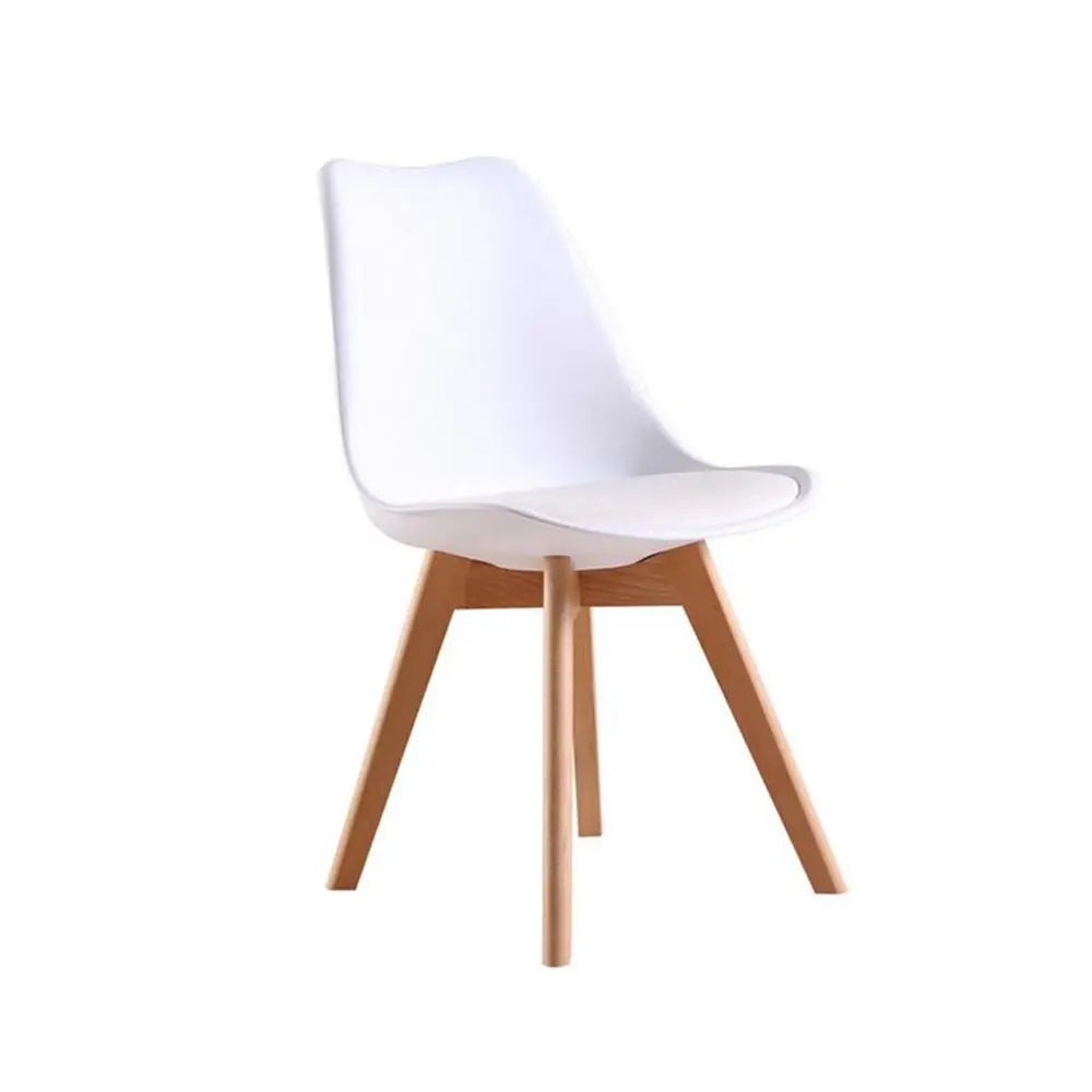 Foret Padded Retro Replica Eight Dining Chairs Cafe Kitchen Beech Cafe White - Furniture