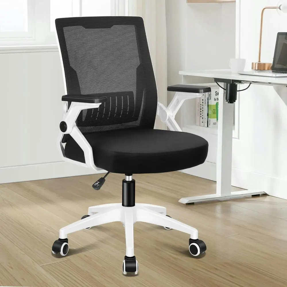 Alfordson Mesh Computer Work Office Chair Black White - Save up to 70% Off Office Furniture Specials