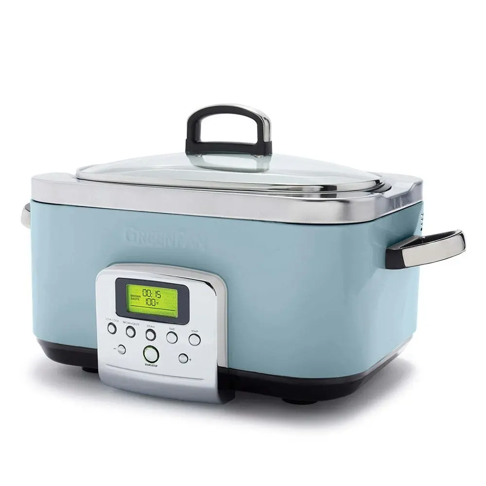 GreenPan Elite Blue Haze Electric Slow Cooker 230V 2200W Home Kitchen Cookware - Home & Garden