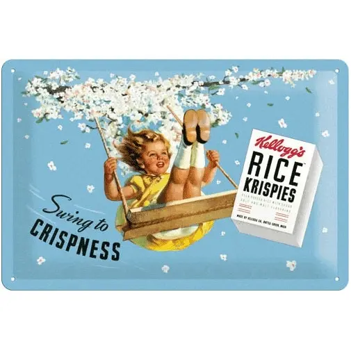 Nostalgic Art 20x30cm Medium Metal Wall Hanging Sign Swing to Crispness Decor - Home & Garden