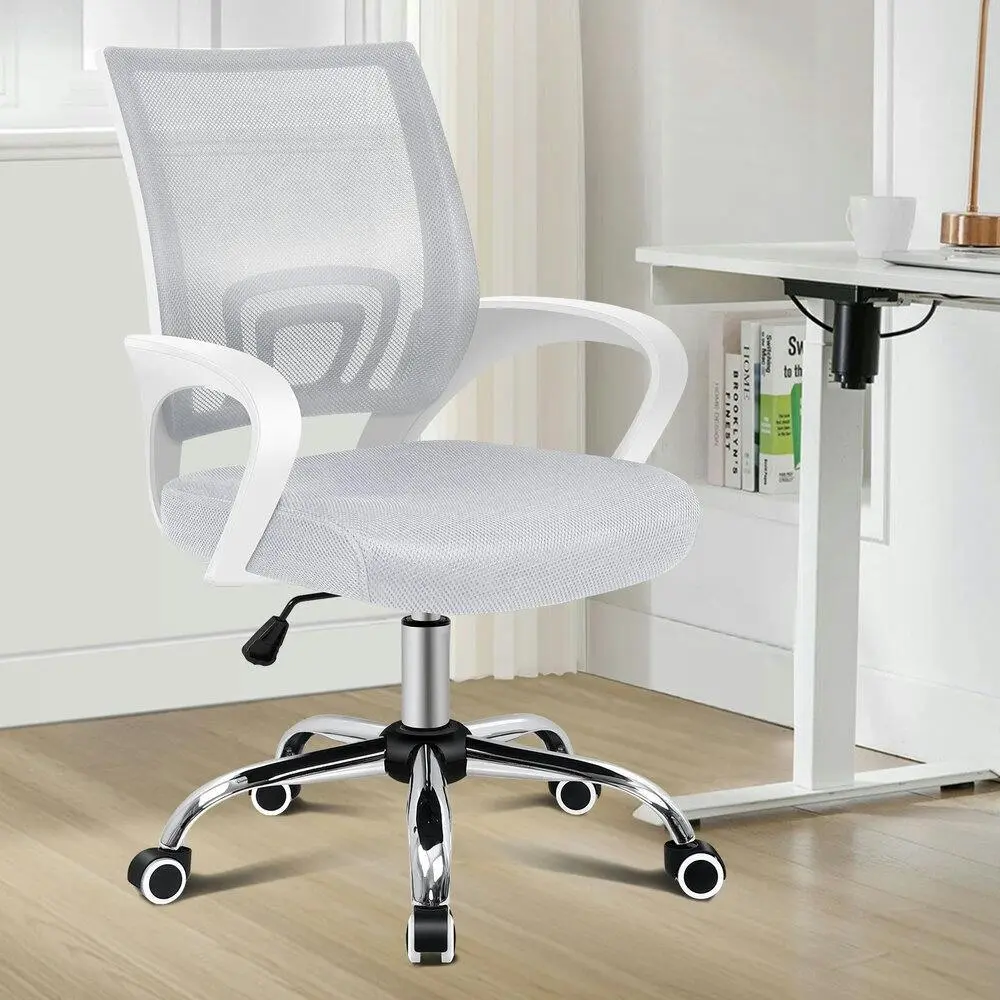 Alfordson Mesh Office Chair Mid Back Grey White - Save up to 70% Off Office Furniture Specials